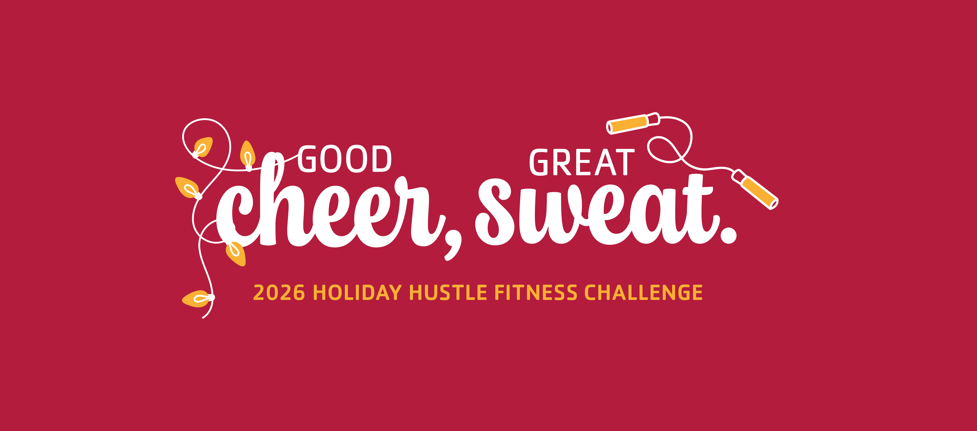 YMCA Holiday Hustle graphic with Good Cheer, Great Sweat