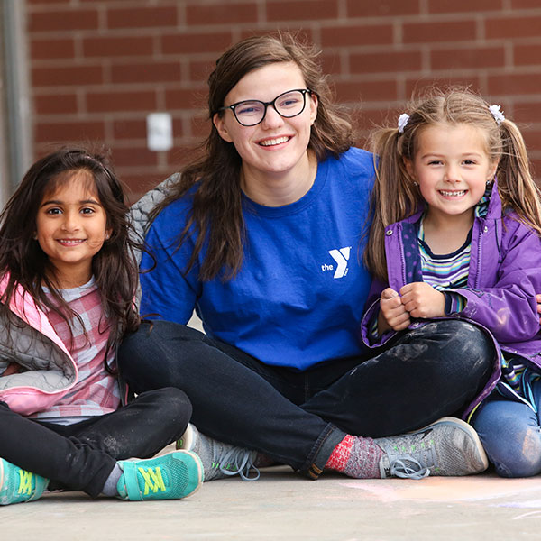 counselor at After School with two girls
