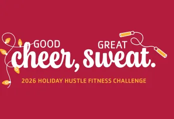 YMCA Holiday Hustle graphic with Good Cheer, Great Sweat