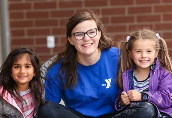 counselor at After School with two girls