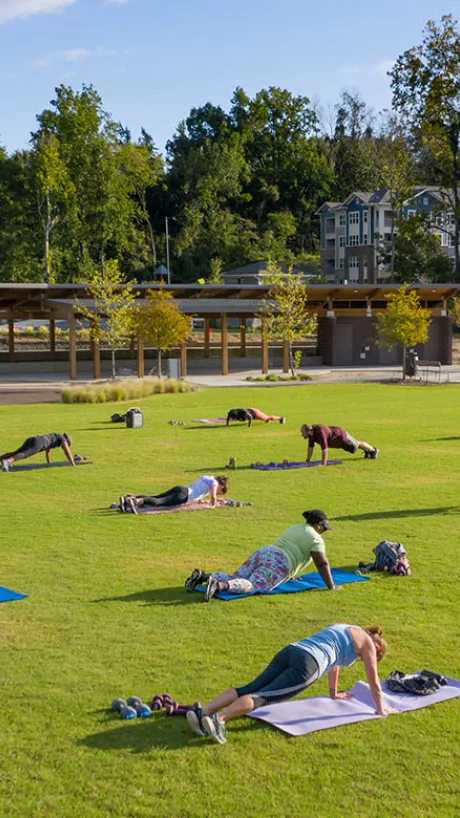 Outdoor group fitness at Southeast Raleigh YMCA