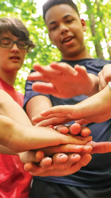 group of teens celebrating together