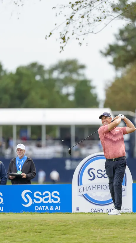 Golfer takes a swing at the annual SAS Championship, benefiting YMCA school programs