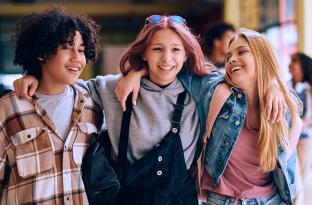 Group of teens walking together