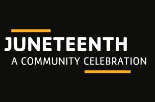 Juneteenth celebration black, yellow and blue colorful elements