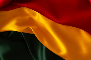 red yellow green silk flag