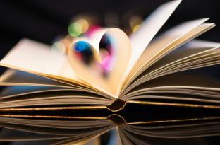 Book with hearted pages