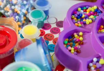 selection of kids craft supplies