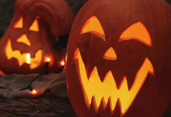 Carved jack-o-lanterns