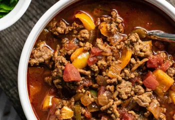 Pot of chili and sides