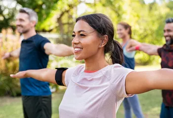 Outdoor group fitness at the YMCA