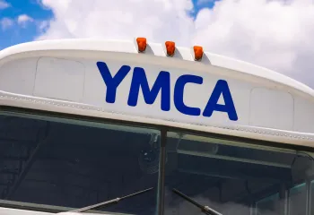 Front of a YMCA bus