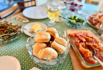 Food spread on table 