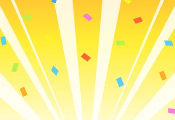 gold and yellow light with animated confetti