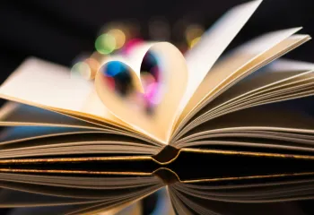 Book with hearted pages