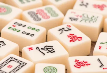 up close shot of mahjong dice