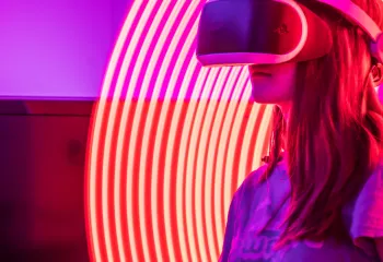 colorful virtual reality set