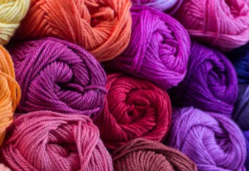 Colorful stacks of yarn 