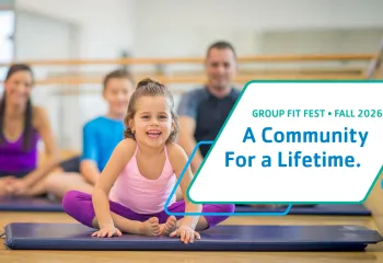 Family practices yoga together