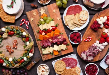 a buffet of holiday food