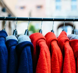 coats on a rack