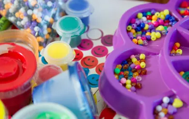 selection of kids craft supplies