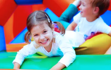 Kids enjoying a bounce house