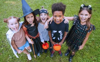 Kids in costumes