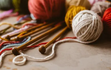 Yarn and knitting needles