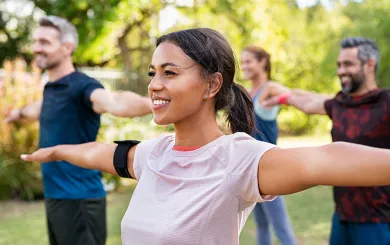 Outdoor group fitness at the YMCA