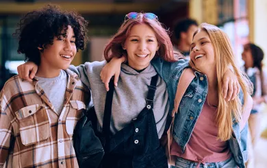 Group of teens walking together