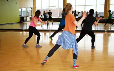 Dance lesson in studio 