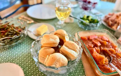 Food spread on table 