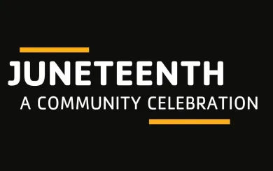 Juneteenth celebration black, yellow and blue colorful elements