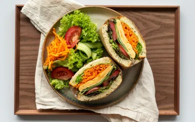 Lunch plate with greenery