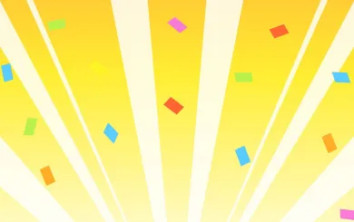 gold and yellow light with animated confetti
