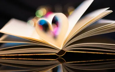 Book with hearted pages