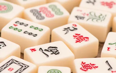 up close shot of mahjong dice