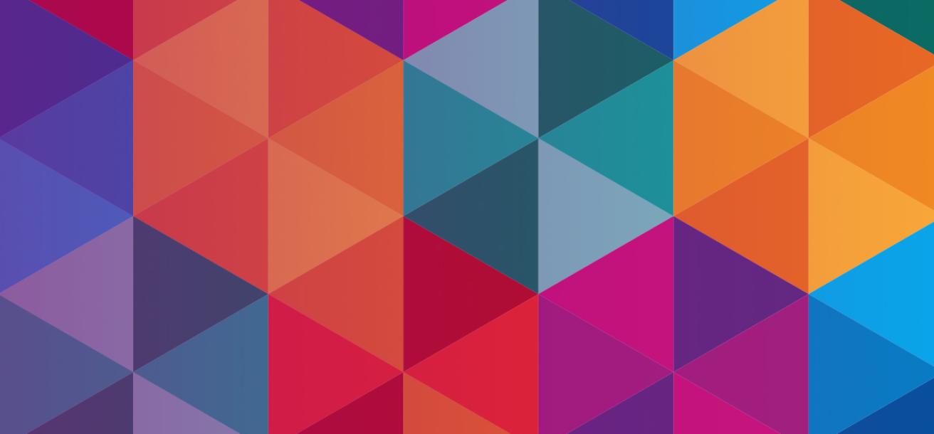 Colorful geometric background made up of triangles and diamonds in shades of red, orange, pink, blue, and purple, forming a vibrant abstract pattern.