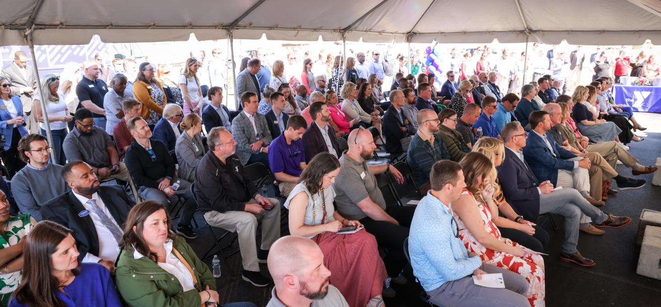 Crowd of attendees at the Chatham Park YMCA Ribbon-Cutting (March 2025)