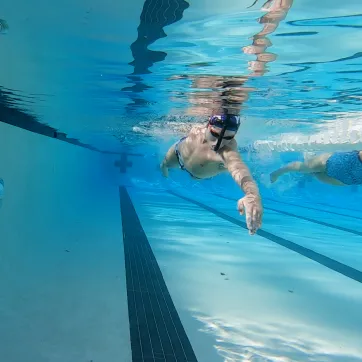 Swim Team Swimmer from underwater